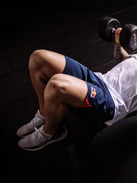 Jack Nowell lifting weights