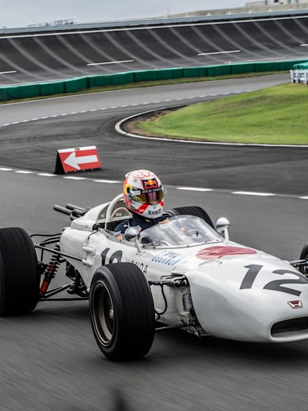Max Verstappen drives iconic Honda Formula One car