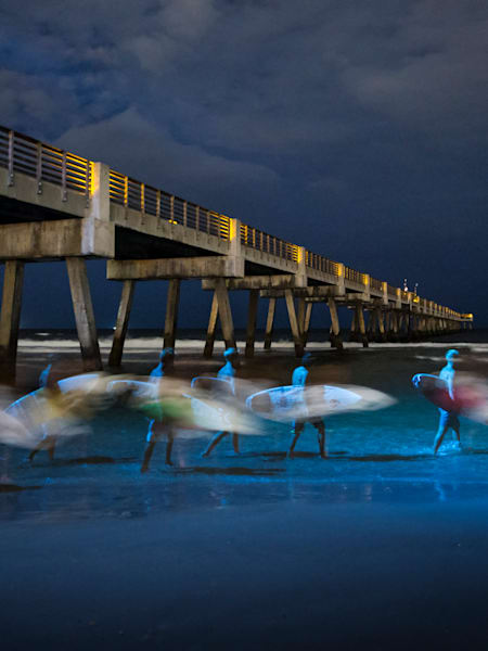 Red Bull Night Riders surf contest at Jacksonville Beach Pier, FL, USA, on 30 September 2014.