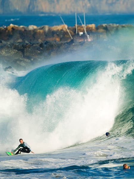 Jamie O'Brien surfs The Wedge, in Newport Beach, CA, USA, on 1 September 2012.