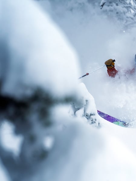Tim Durtschi filming for TGRs ski and snowboard movie 'Winterland'.