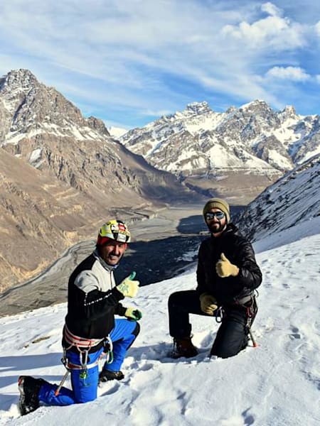 Saad Munawar and Qudrat Ali on their historic 3-mountain range traverse