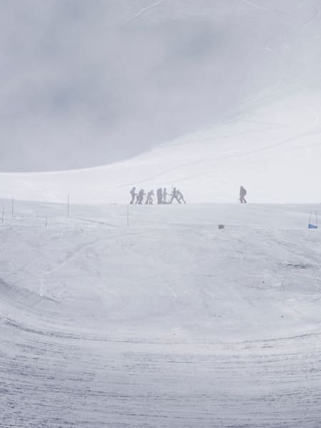 Noah Bowman airing out of a Super Pipe in Saas-Fee