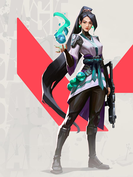 Sage from Valorant has a kit aimed at keeping her towards the back of the team providing support.