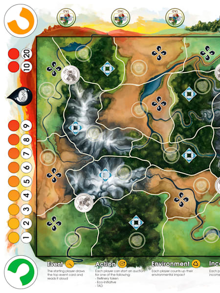 Im Brettspiel «Ecologic» geht es um nachhaltigen Bergbau.