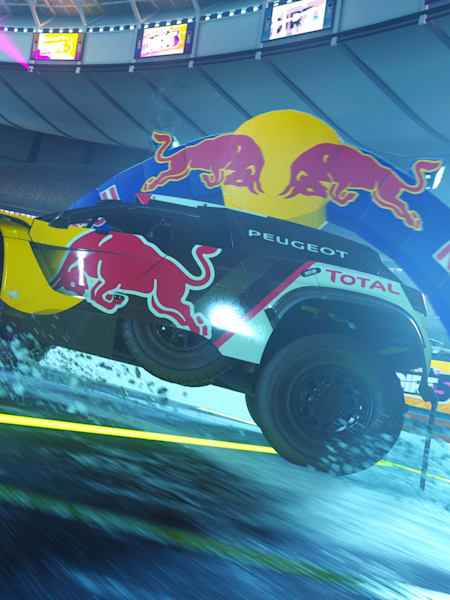 Der Volkswagen Race Touareg 3 bei einem Donut im Gymkhana-Event. Das kostenlose DiRT 5 Red Bull Revolution-Update bringt viele neue Inhalte mit sich
