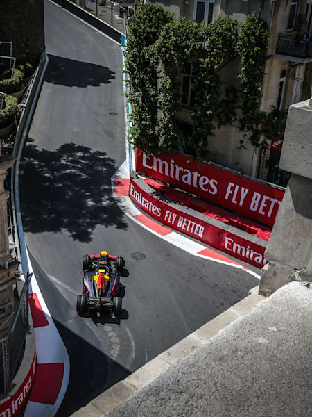 Jehan Daruvala racing in Baku in 2021