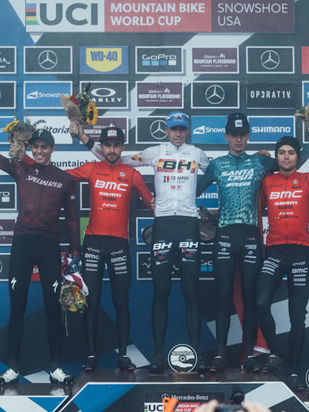 Il podio della gara XCO di Snowshoe 2022