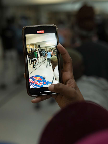 Detail of phone seen during Red Bull Dance Your Style in Durban, South Africa on June 25, 2021