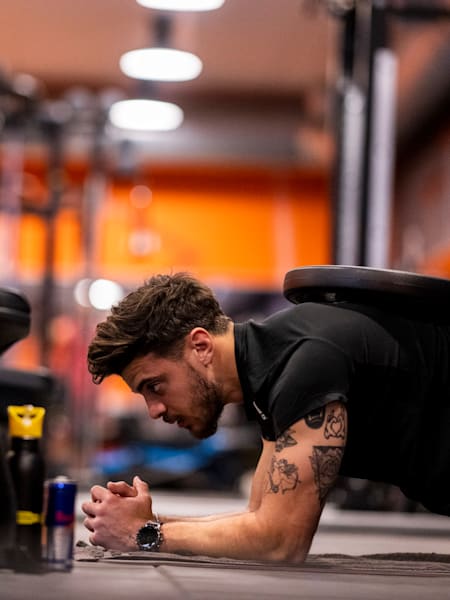 Romain Ntamack lors d'un entraînement.