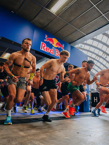 Runners start out at Hyrox under the Red Bull arch
