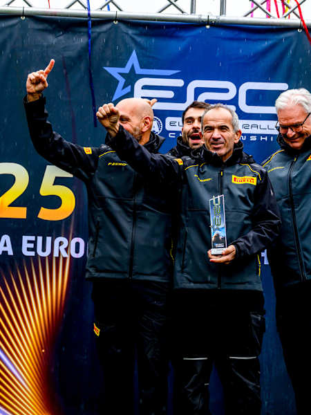Pirelli team members celebrate ERC title joy