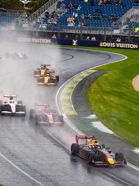 Tim Tramnitz racing F3 in the rain at Albert Park Melbourne 2025