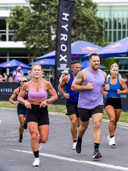 Competitors perform during Hyrox  in Auckland, NZ on February 2, 2025.