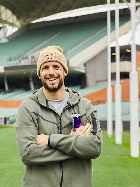 Travis Boak poses for portrait on the Adelaide Oval grounds in Adelaide