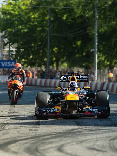 Red Bull Racing's David Coulthard takes on Budapest's city streets in the 2025 Red Bull Racing Showrun, thrilling crowds with dynamic Formula One performance and high-octane action