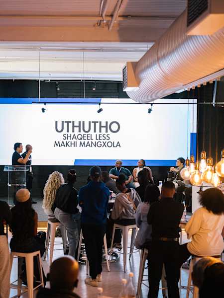 Uthutho presents at the Red Bull Basement National Final 2026 in Innovation City, Cape Town, energising the crowd with visionary ideas and dynamic discussion