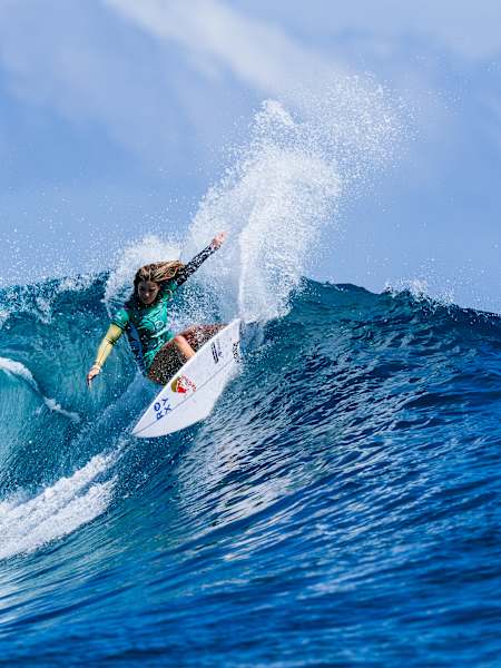 WSL Champion Caroline Marks at Cloudbreak, Tavarua, Fiji