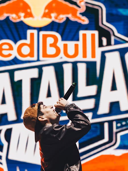 El Menor performs during Red Bull Batalla Showcase 