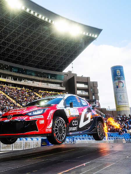 WRC action thrills packed stadium at Rally Islas Canarias