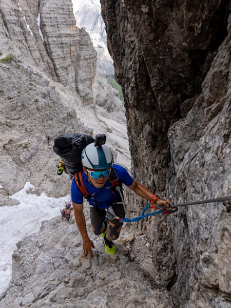Emoto Yuji performs during Red Bull X-Alps in Misurina, Italy
