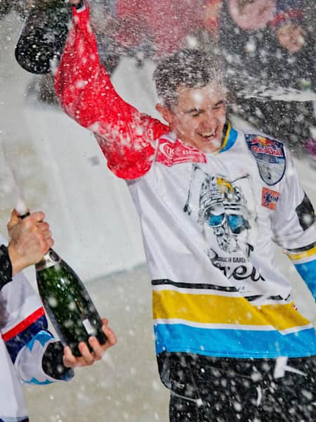 Marco Dellago celebrates his victory
