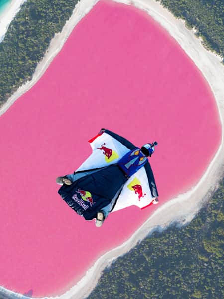 Chuck Berry gliding high over the Pink Lake