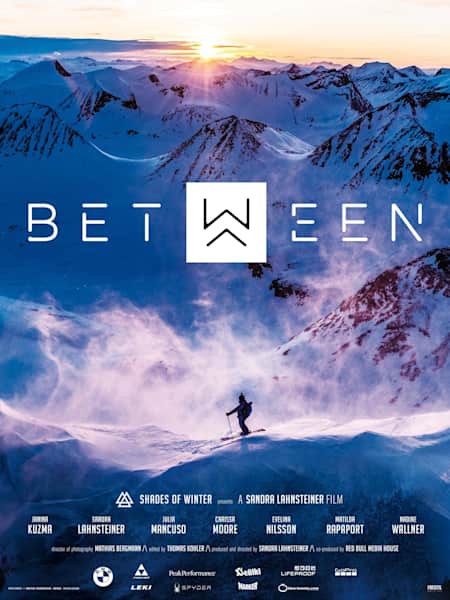 The poster for Shades of Winter's 2016 film release Between, which features an all-female free skiing cast
