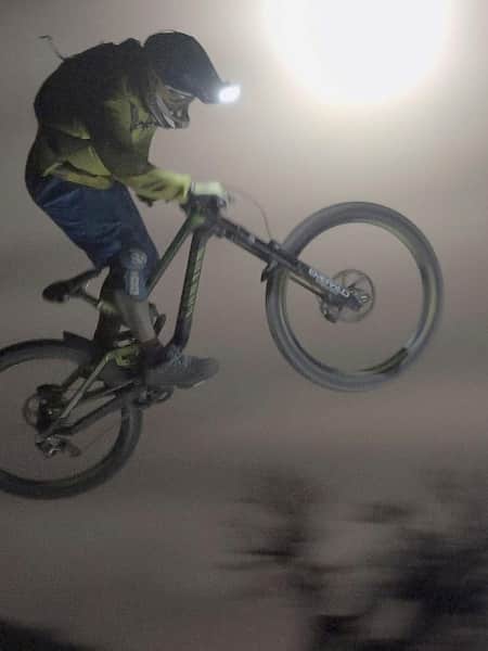 Darren Berrecloth rides under the Supermoon in Virgin, Utah on  Nov. 14, 2016