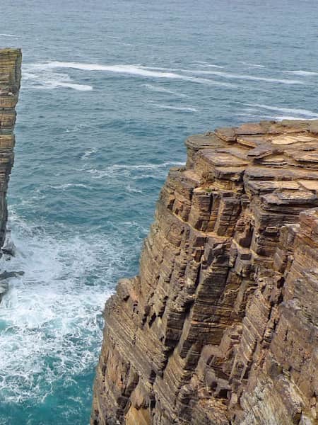 The gravity-defying North Gaulton Castle sea stack off the Orkney Islands, Scotland