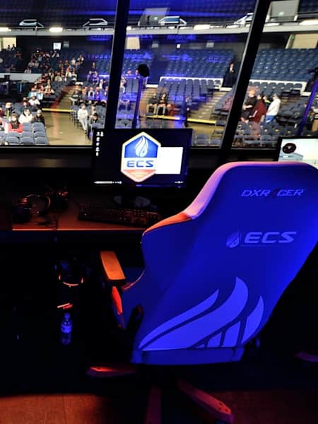 An image from inside the soundproof booth at the ECS finals