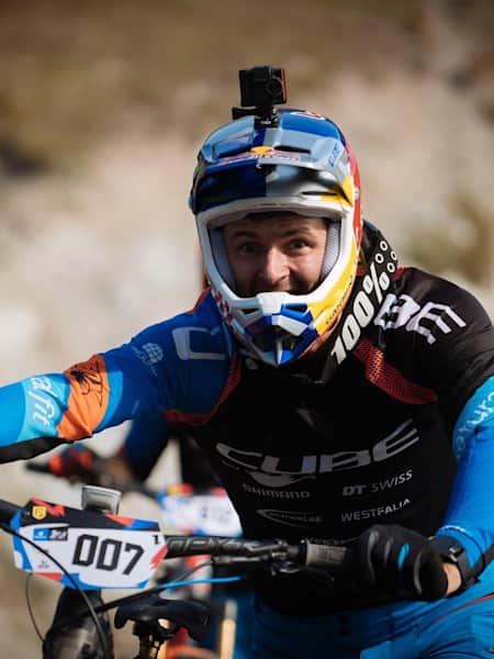 Greg Callaghan celebrates Enduro series success