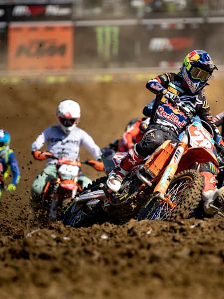 Tom Vialle of France and Red Bull KTM Factory Racing competes during the FIM MX2 Motocross World Championship in Faenza, Italy on September 13, 2020