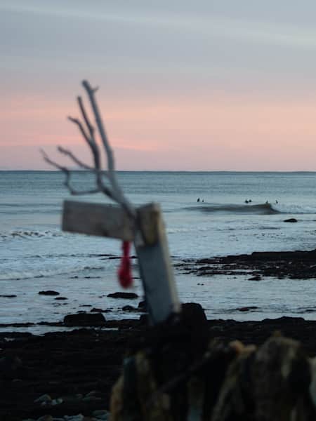Durrell Borden captures a winter surf lineup outside of Lawrencetown, Nova Scotia. 