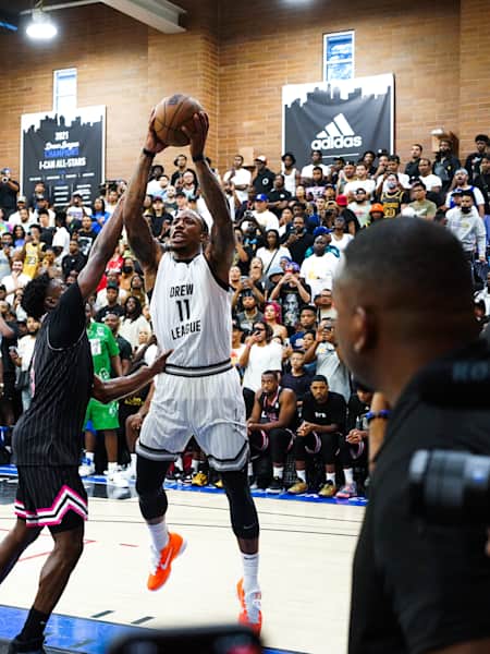 LeBron James covered Adidas logo while playing in Drew League