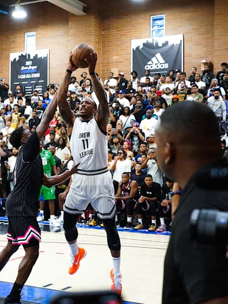 LeBron James, DeMar DeRozan Cover Adidas Logo on Drew League Jerseys