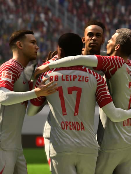 Les joueurs du RB Leipzig qui célèbrent dans EA FC 24