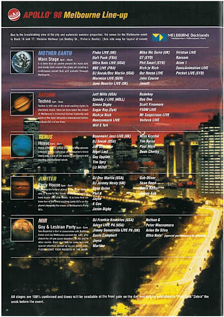 Apollo Melbourne line-up