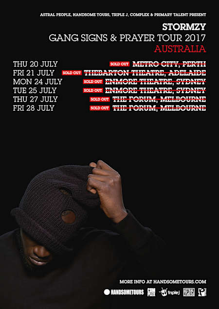 Stormzy 2017 Australian tour poster