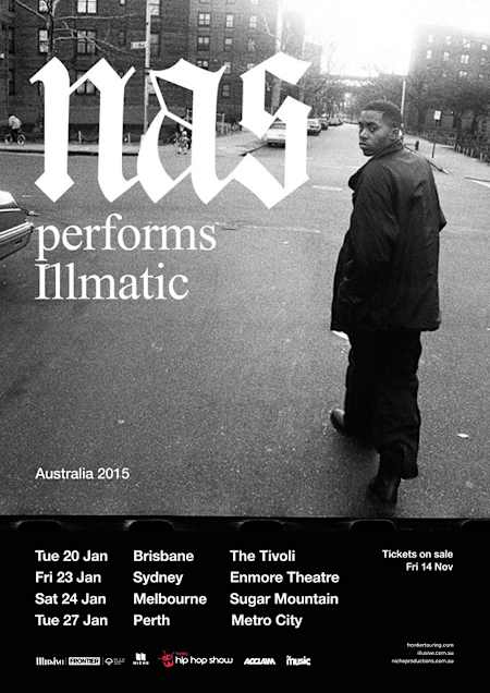 Nas performs Illmatic Australian tour poster