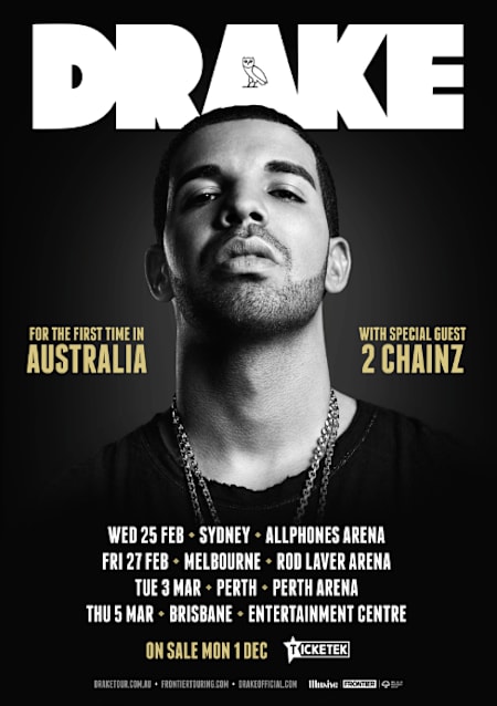 Drake 2015 Australian tour poster
