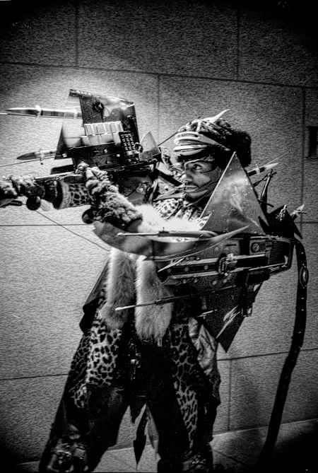 Each of Rammellzee’s elaborately costumed characters had a distinct role to play in his Gothic Futurism universe.