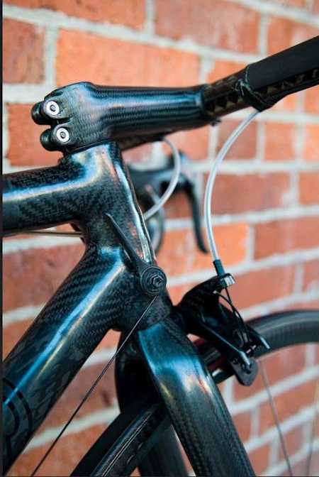 A close up of the gear shifters on the World's Lightest Bike