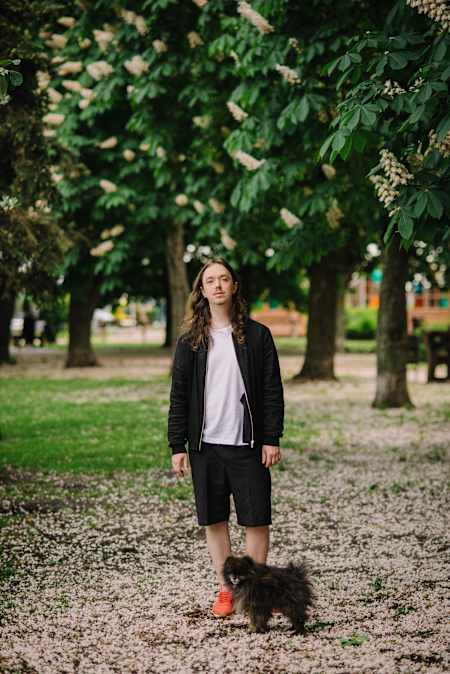 Андрій Клен з собакою Пабло 