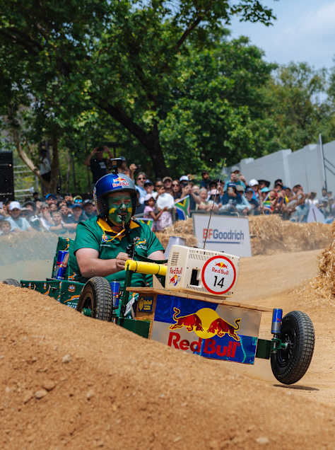 The Livingroom Referees perform during Red Bull Box Cart Race in Johannesburg, South Africa on October 4, 2026