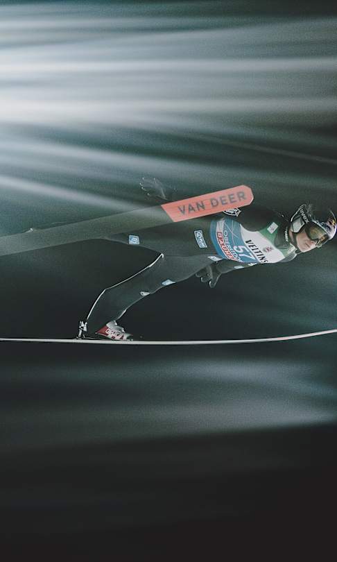 Andreas Wellinger during the qualification jump for the Four Hills Tournament of FIS Ski Jumping World Cup at the Schattenbergschanze in Oberstdorf, Germany on December 28, 2023.