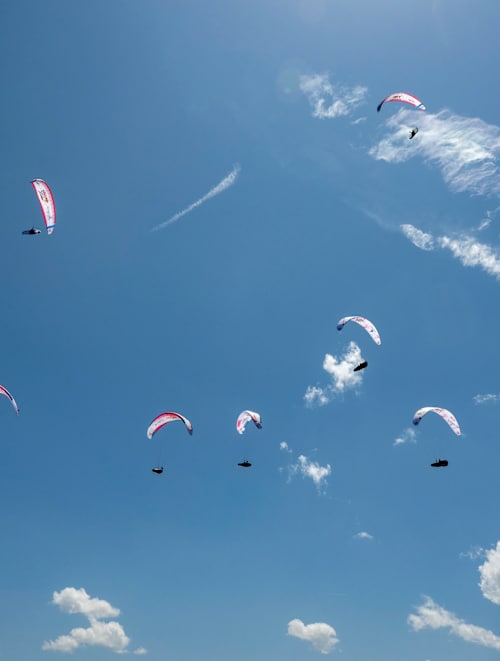 Athletes flying during Red Bull X-Alps 2025