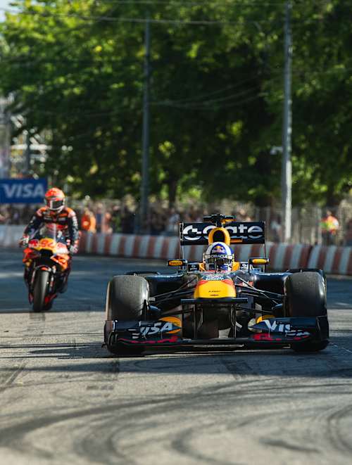 Red Bull Racing's David Coulthard takes on Budapest's city streets in the 2025 Red Bull Racing Showrun, thrilling crowds with dynamic Formula One performance and high-octane action