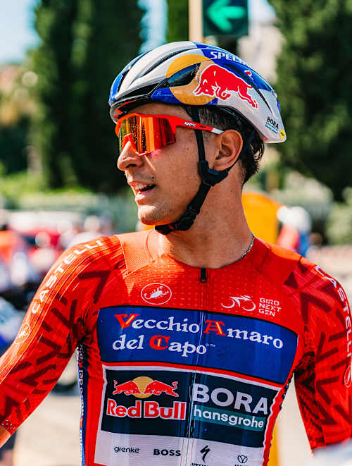Davide Donati in the Red Jersey at the Giro Next Gen