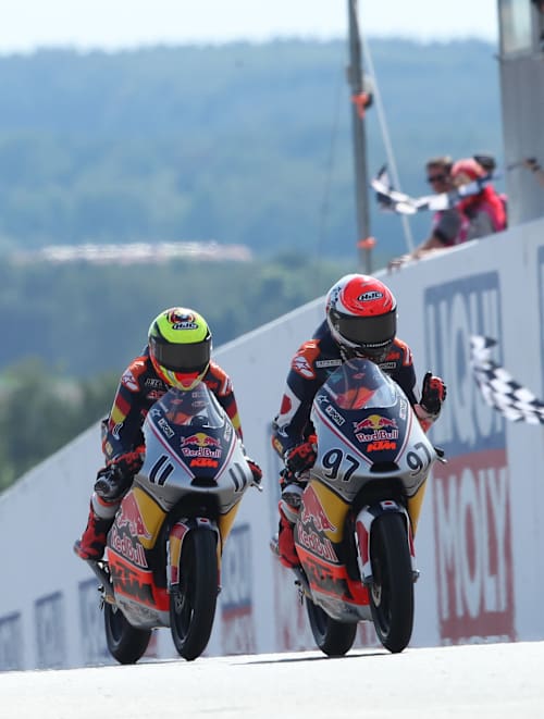 Ryota Ogiwara crossing the finish line at Sachsenring 2026 - Race 1